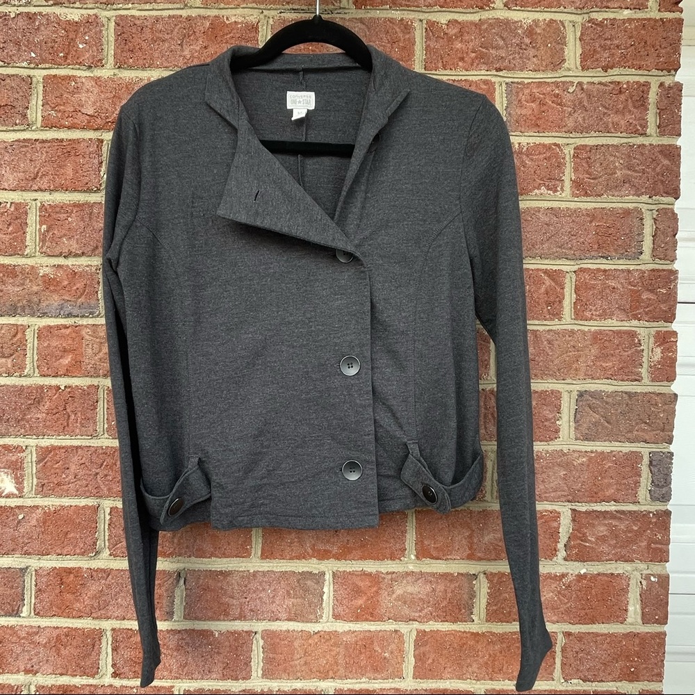 Gray Medium Converse Button Up Asymmetric Jacket